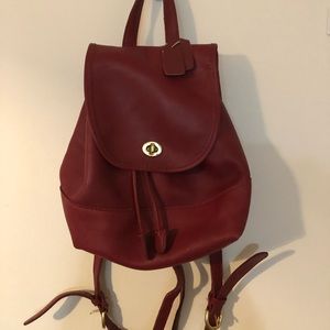 COPY - Vintage Coach Daypack brick red leather